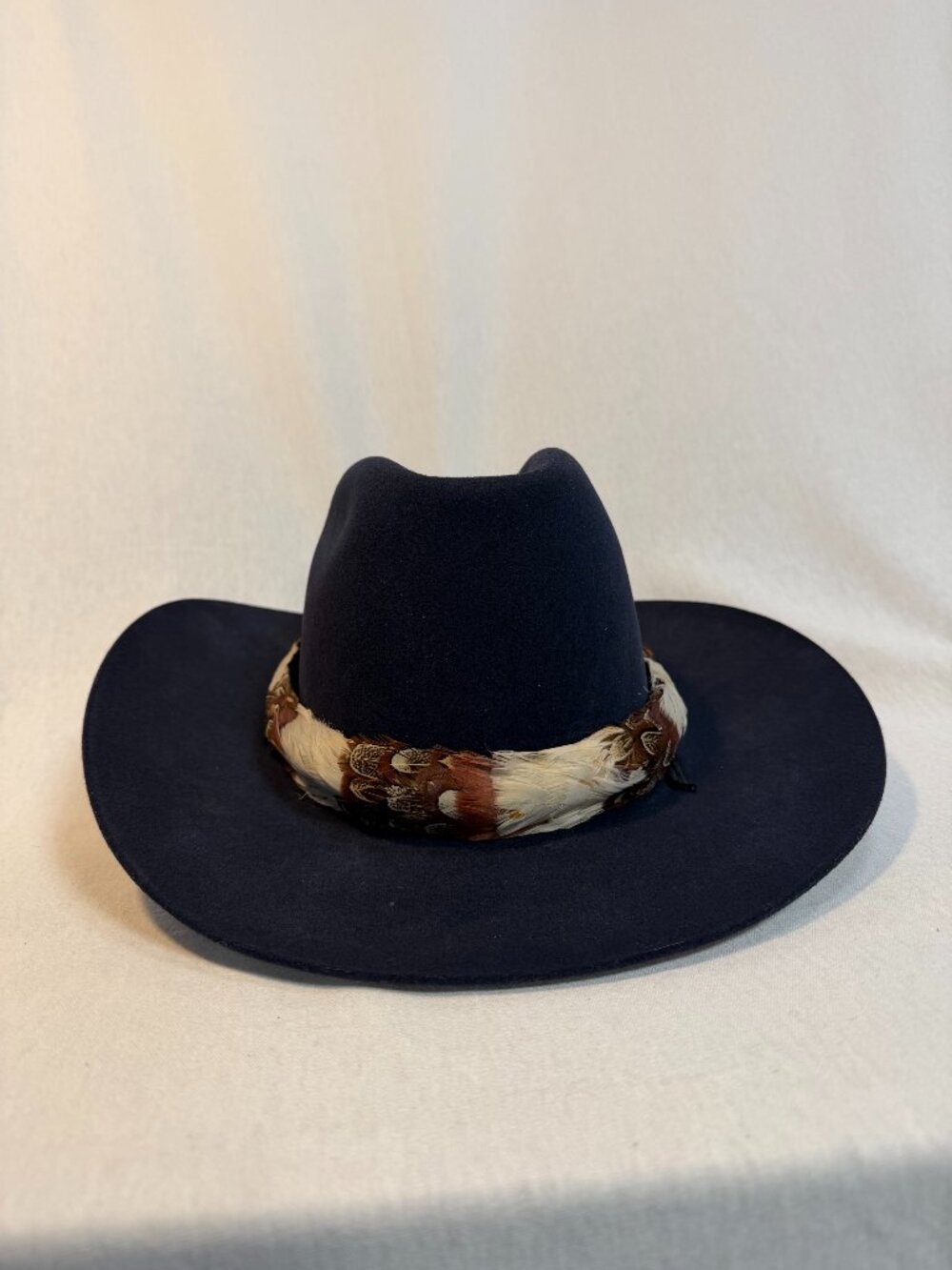 Vintage American Hat Co Felt Cowboy Hat 7 3/8 Feather Band Western USA